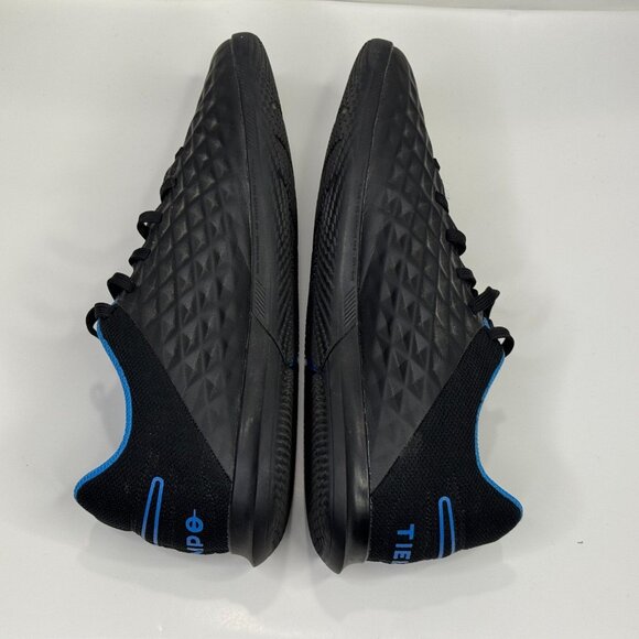 Nike Tiempo Legend 8 Club IC Mens 7 Soccer Shoes Black Blue Indoor AT6110-090 - Picture 8 of 10